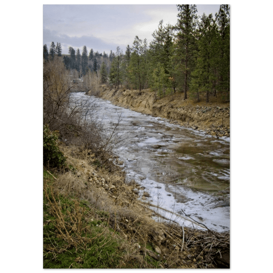 Close-up of Kelowna BC landscape poster showing fine art photography details and matte texture