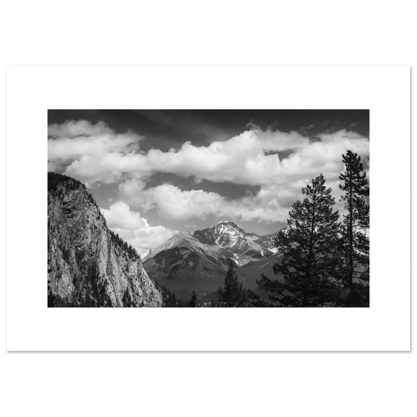 Black and White Mountains Poster - Stunning Design from Banff, Alberta - Dave Pattinson Photography Online Shop