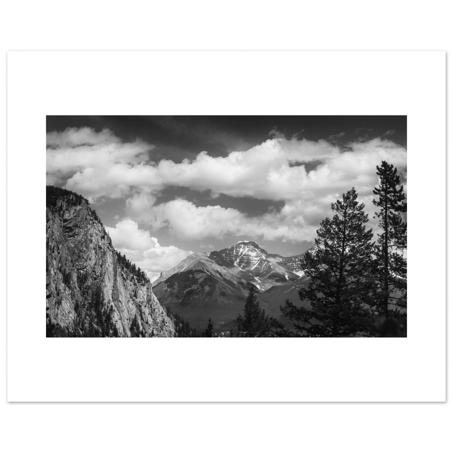 Black and White Mountains Poster - Stunning Design from Banff, Alberta - Dave Pattinson Photography Online Shop