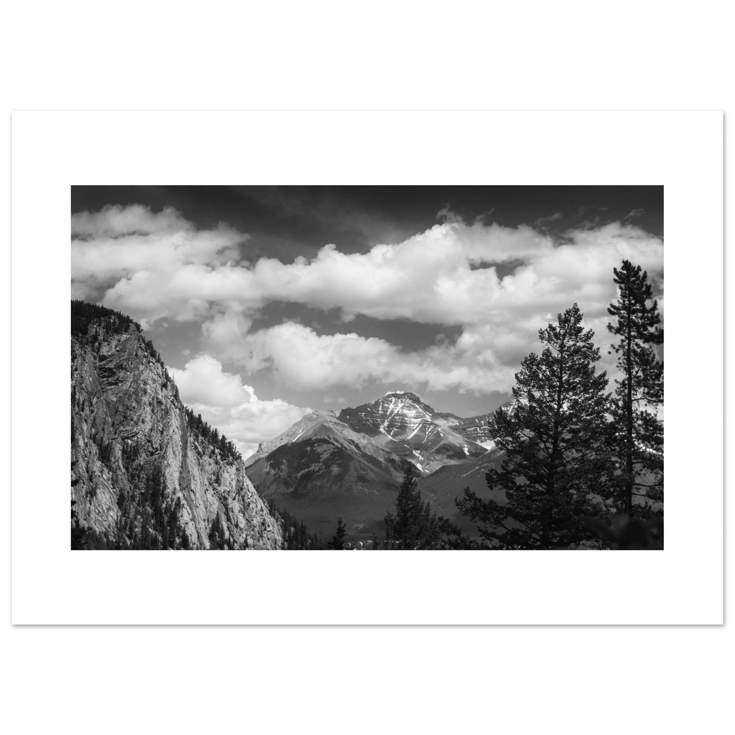 Black and White Mountains Poster - Stunning Design from Banff, Alberta - Dave Pattinson Photography Online Shop