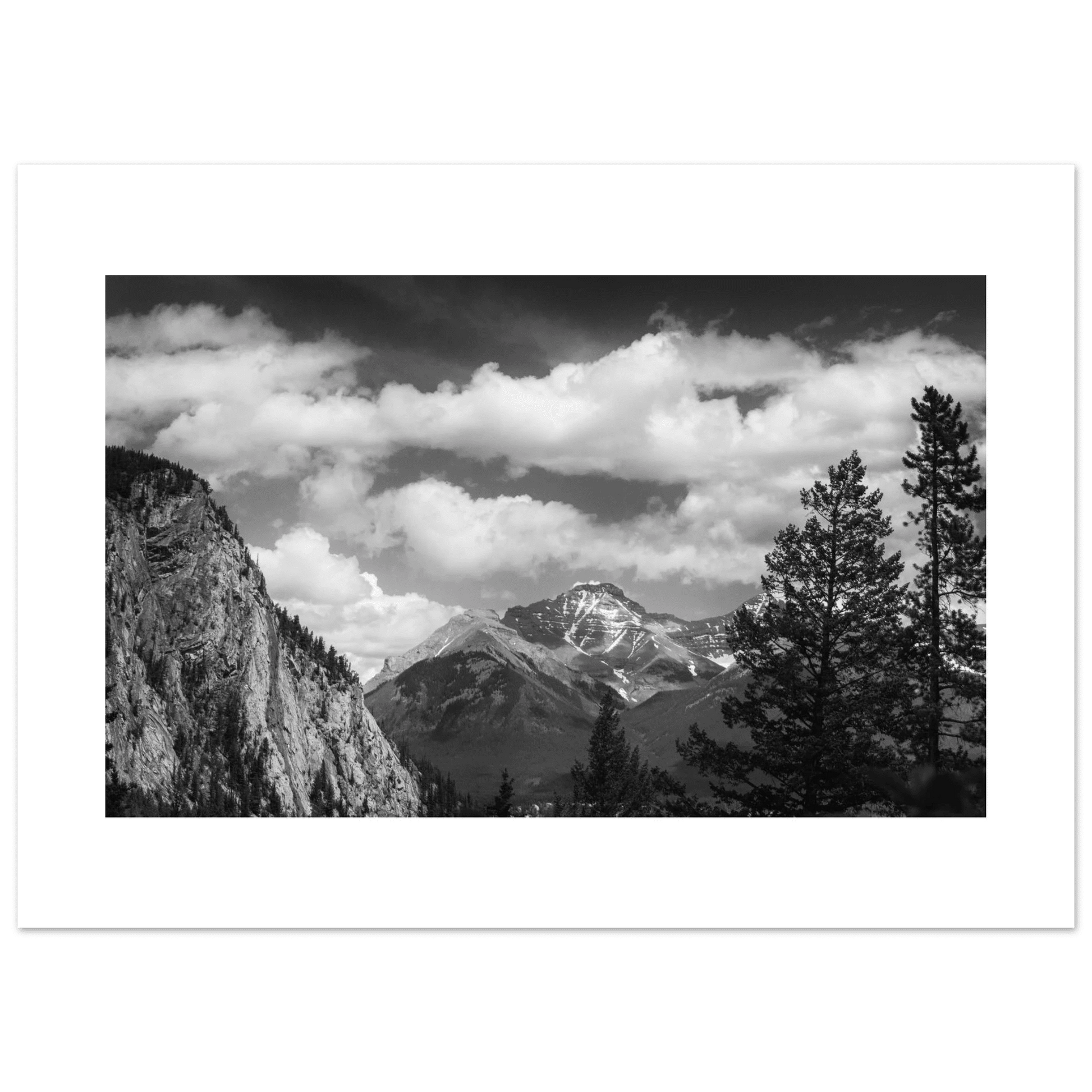 Black and White Mountains Poster - Stunning Design from Banff, Alberta - Dave Pattinson Photography Online Shop
