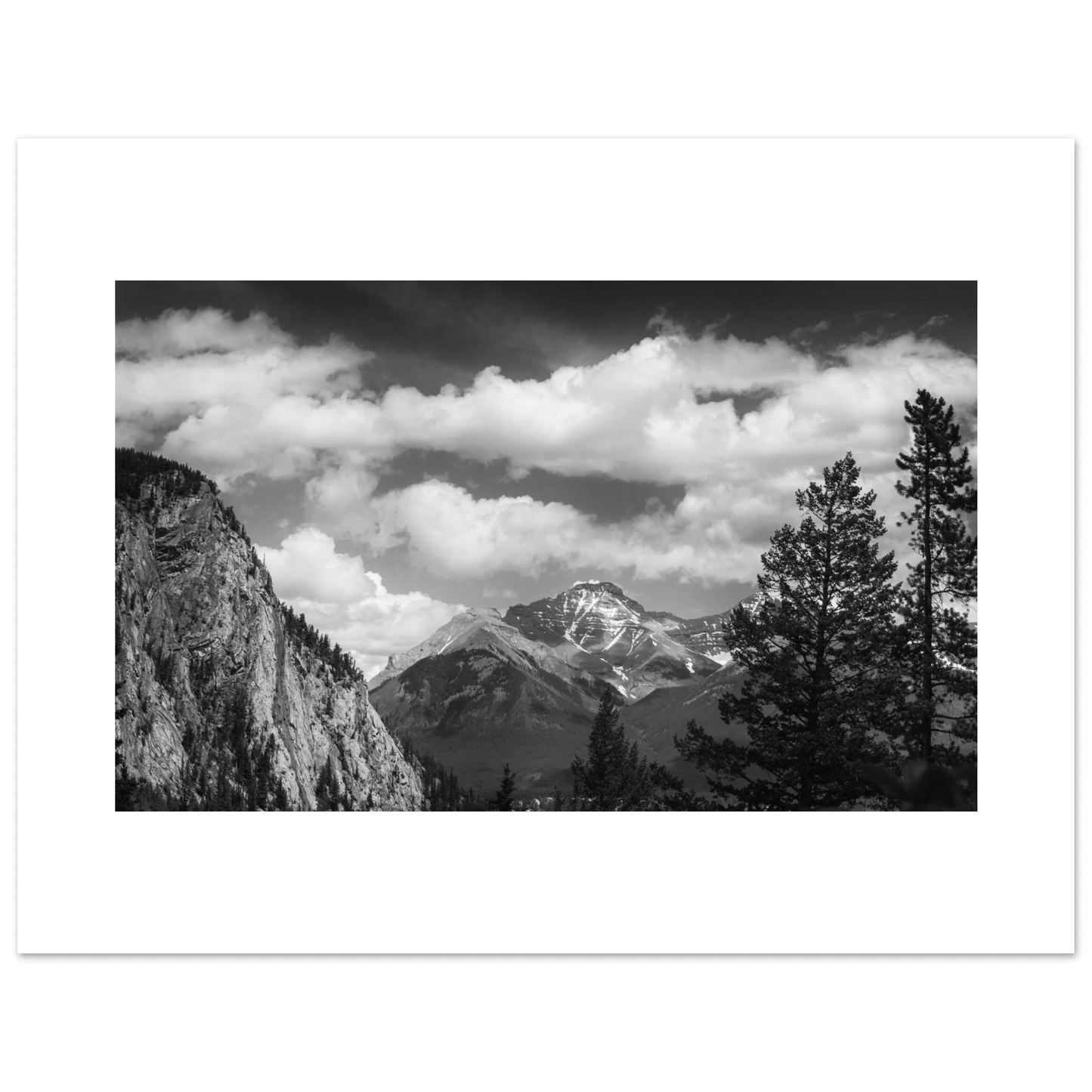 Black and White Mountains Poster - Stunning Design from Banff, Alberta - Dave Pattinson Photography Online Shop