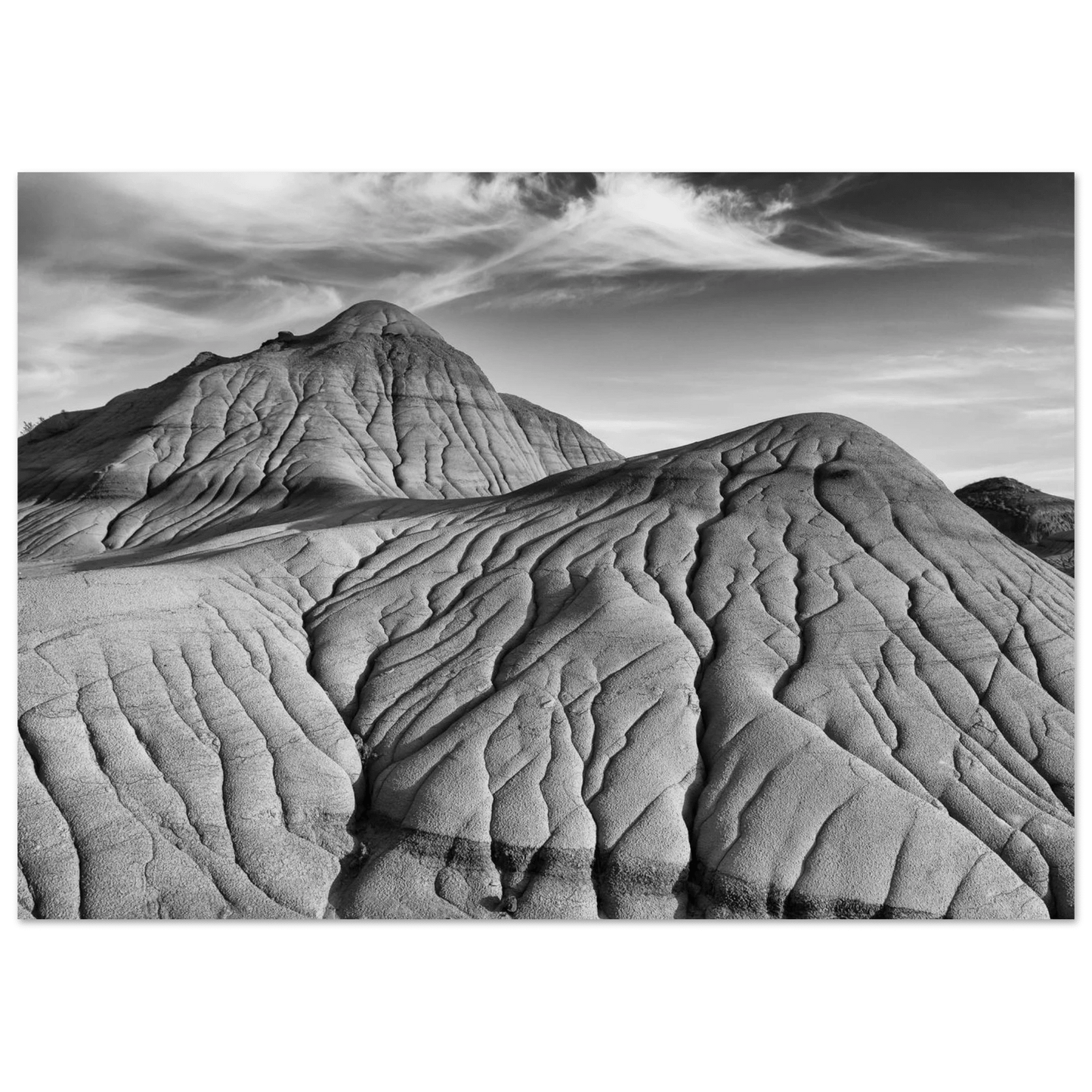 B&W Dinosaur Provincial Park Poster – Premium Matte Art Print - Dave Pattinson Photography Online Shop