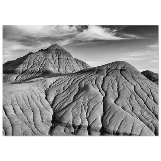 B&W Dinosaur Provincial Park Poster – Premium Matte Art Print - Dave Pattinson Photography Online Shop