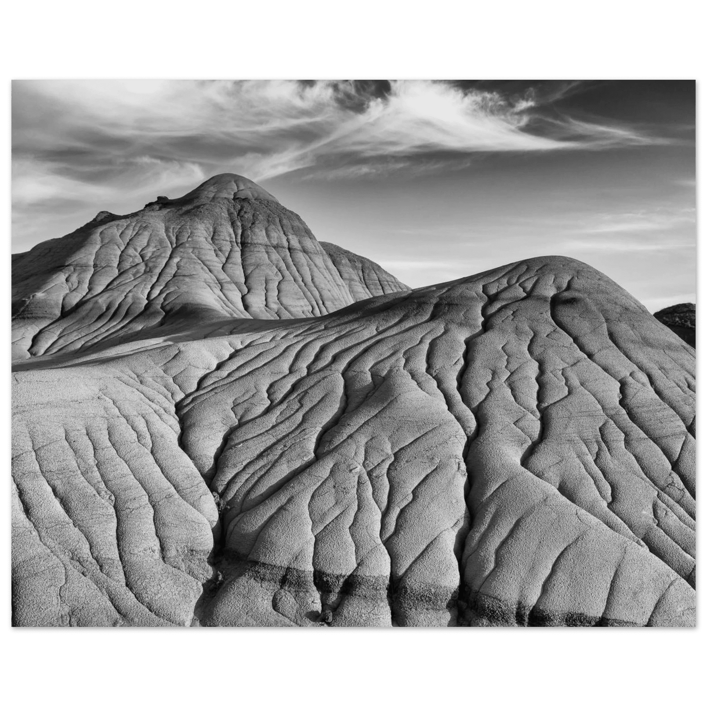 B&W Dinosaur Provincial Park Poster – Premium Matte Art Print - Dave Pattinson Photography Online Shop