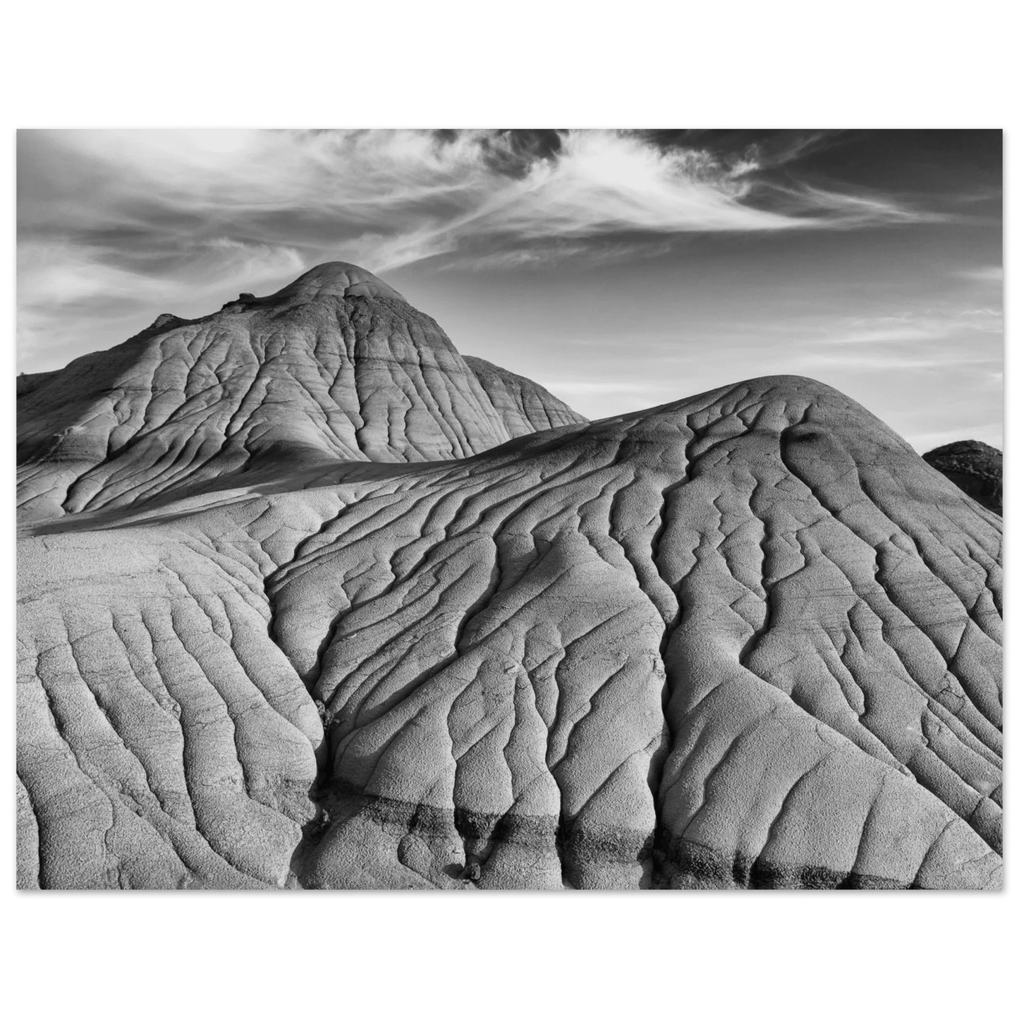 B&W Dinosaur Provincial Park Poster – Premium Matte Art Print - Dave Pattinson Photography Online Shop