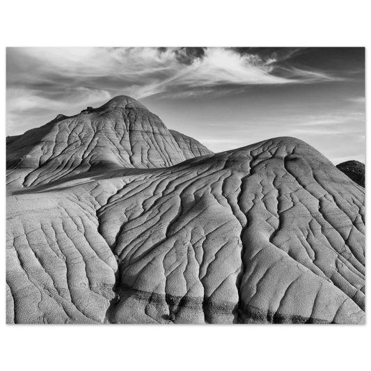 B&W Dinosaur Provincial Park Poster – Premium Matte Art Print - Dave Pattinson Photography Online Shop
