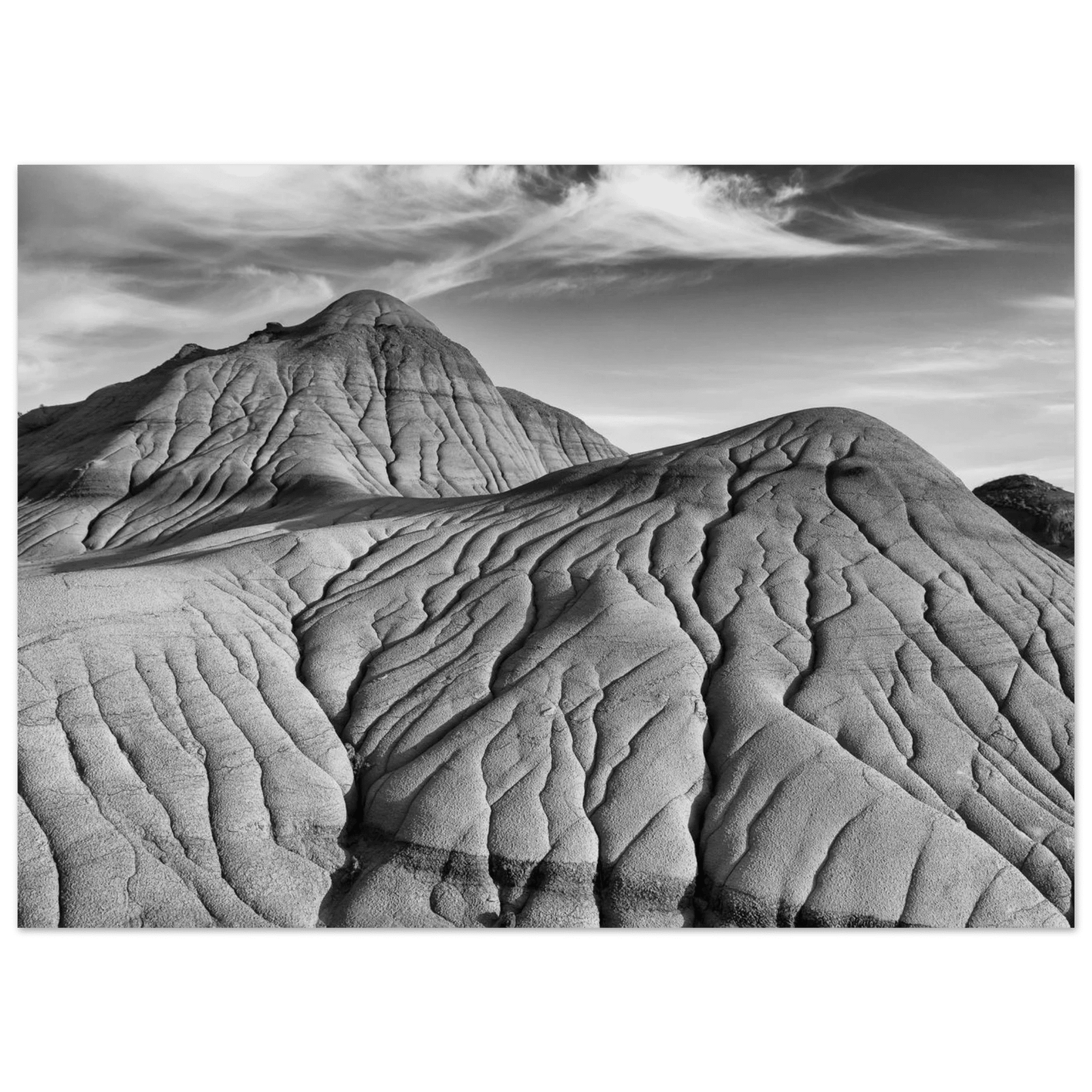 B&W Dinosaur Provincial Park Poster – Premium Matte Art Print - Dave Pattinson Photography Online Shop