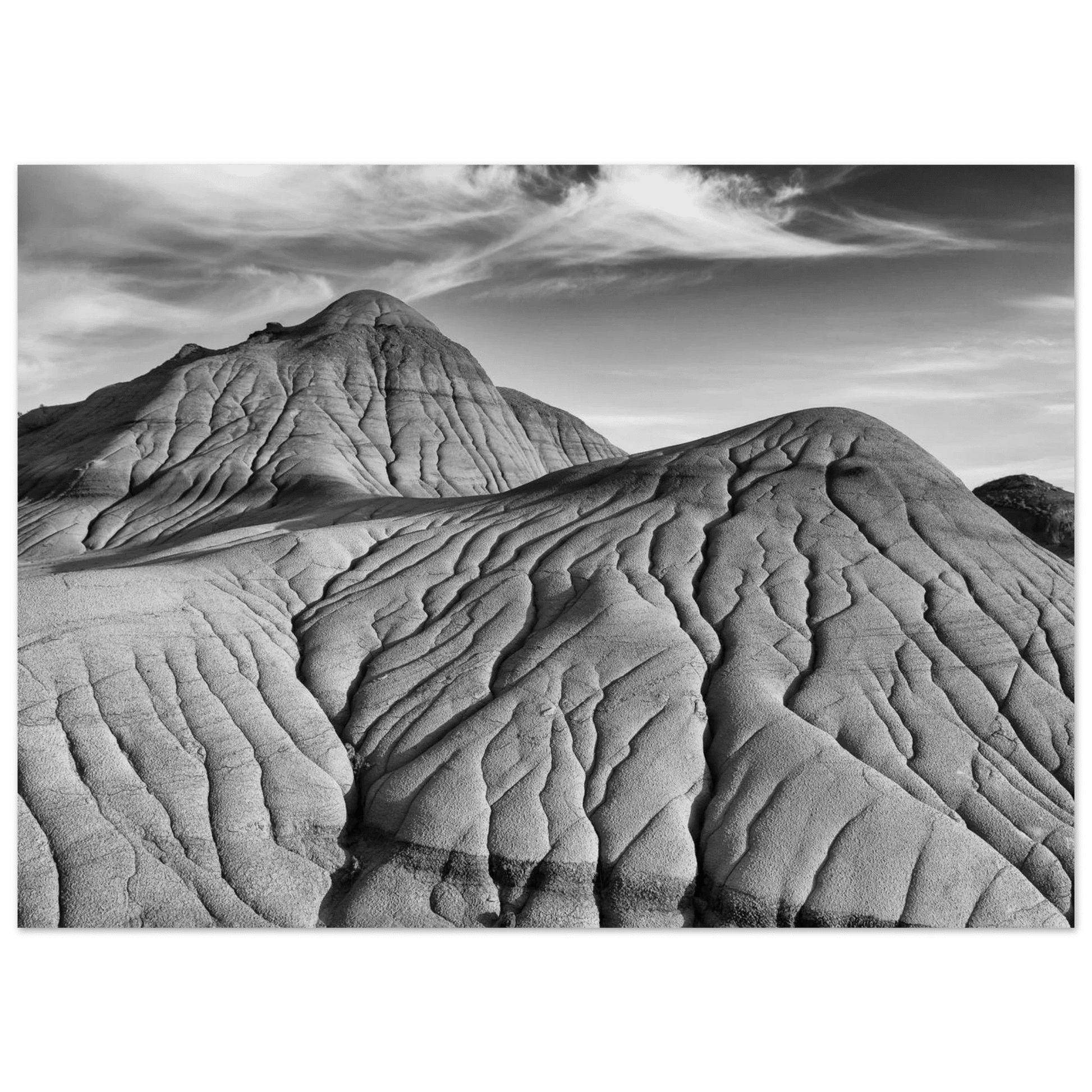 B&W Dinosaur Provincial Park Poster – Premium Matte Art Print - Dave Pattinson Photography Online Shop