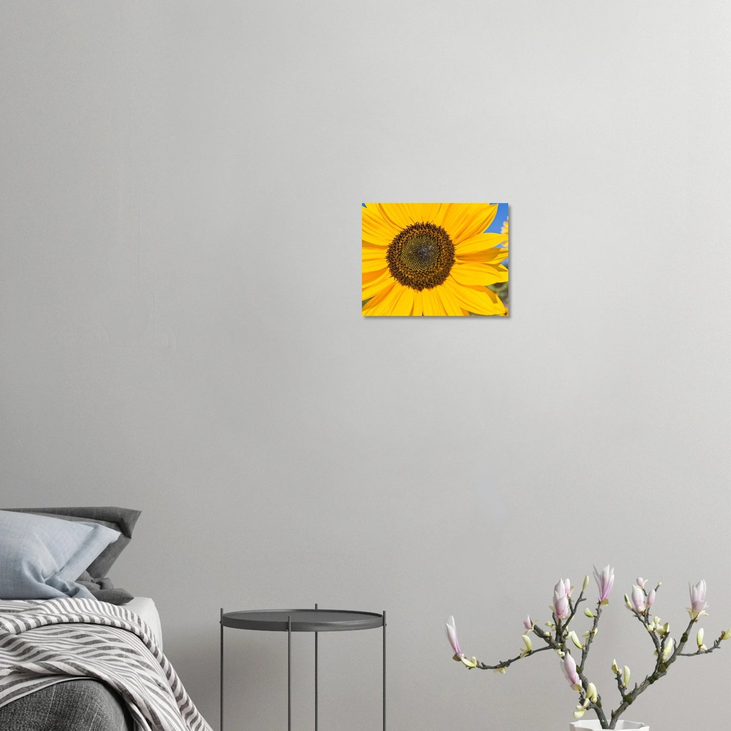 Sunflowers poster Kelowna BC featuring a vibrant sunflower close-up in bright yellow hues.