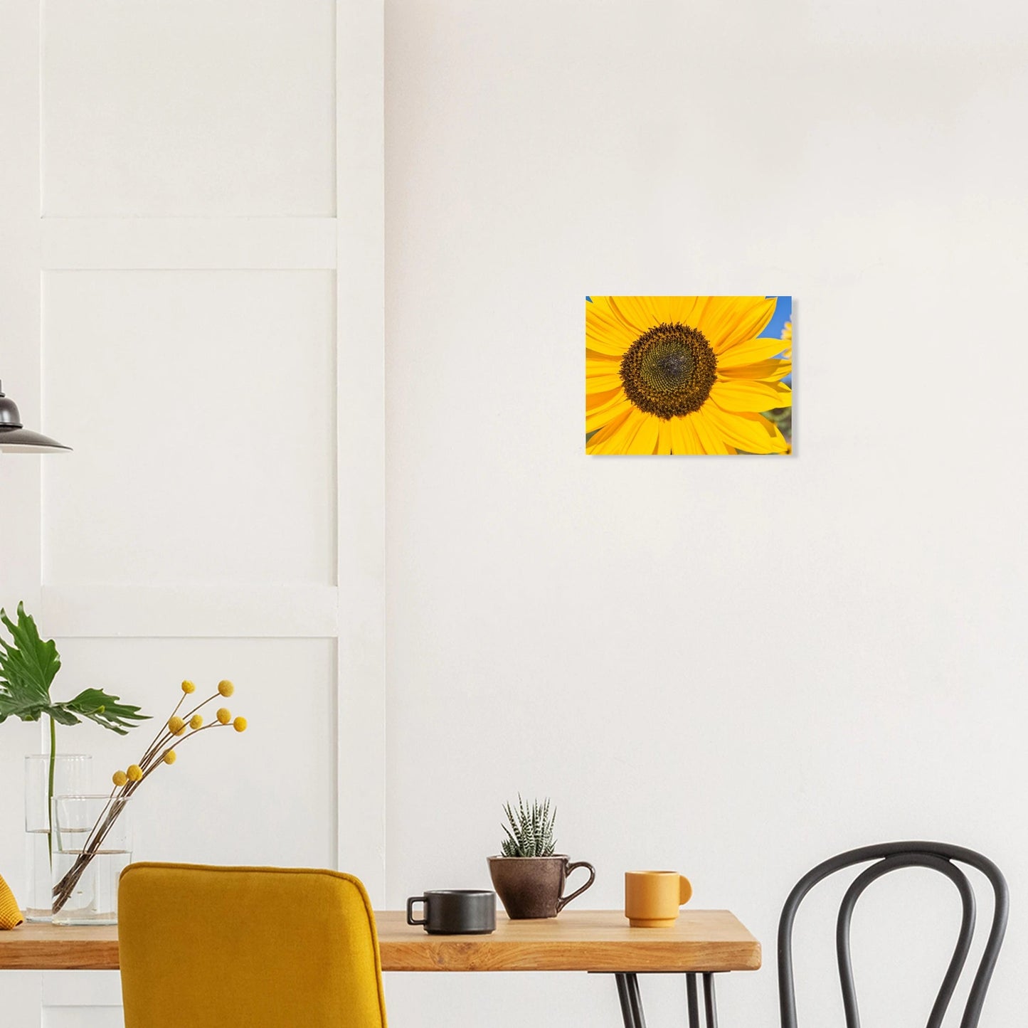 Sunflowers poster Kelowna BC featuring a vibrant sunflower close-up in bright yellow hues.