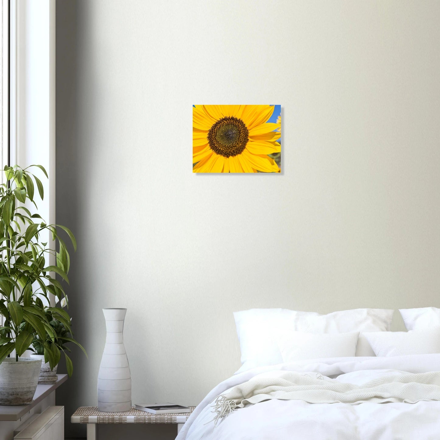 Sunflowers poster Kelowna BC featuring a vibrant sunflower close-up in bright yellow hues.